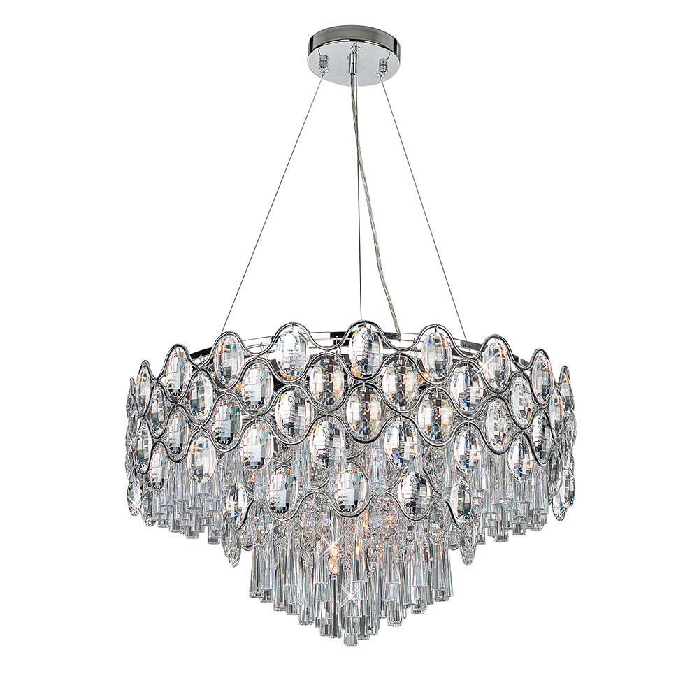 Maxim Lighting Single Pendant in Polished Chrome with Beveled Crystal Glass