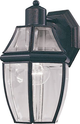 Maxim Lighting 7" 1-Light Outdoor Wall Lantern in Black with Clear Glass
