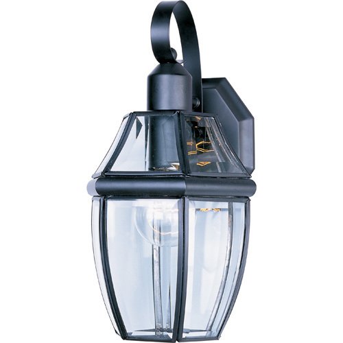 Maxim Lighting 7" 1-Light Outdoor Wall Lantern in Black with Clear Glass