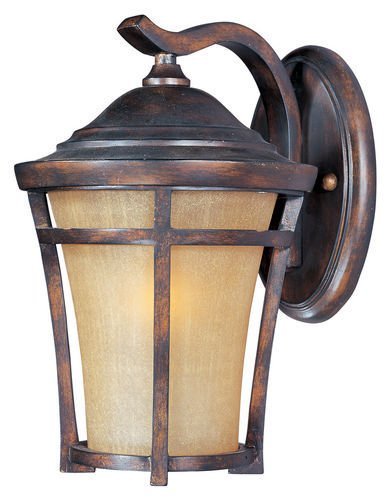 Maxim Lighting 10" 1-Light Outdoor Wall Lantern in Copper Oxide with Golden Frost Glass