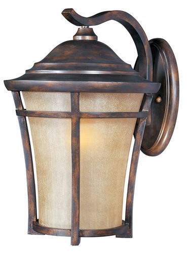 Maxim Lighting 12" 1-Light Outdoor Wall Lantern in Copper Oxide with Golden Frost Glass