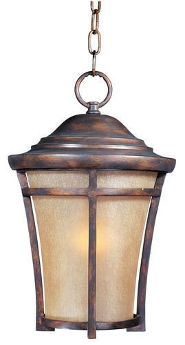 Maxim Lighting 12" 1-Light Outdoor Hanging Lantern in Copper Oxide with Golden Frost Glass