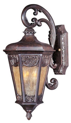 Maxim Lighting 9 1/2" 3-Light Outdoor Wall Lantern in Colonial Umber with Night Shade Glass
