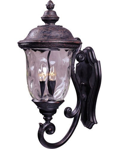 Maxim Lighting 12 1/2" 3-Light Outdoor Wall Lantern in Oriental Bronze with Water Glass