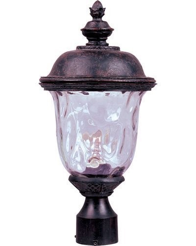 Maxim Lighting 9" 1-Light Outdoor Pole/Post Lan in Oriental Bronze with Water Glass