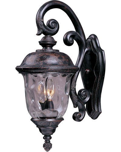 Maxim Lighting 12 1/2" 3-Light Outdoor Wall Lantern in Oriental Bronze with Water Glass