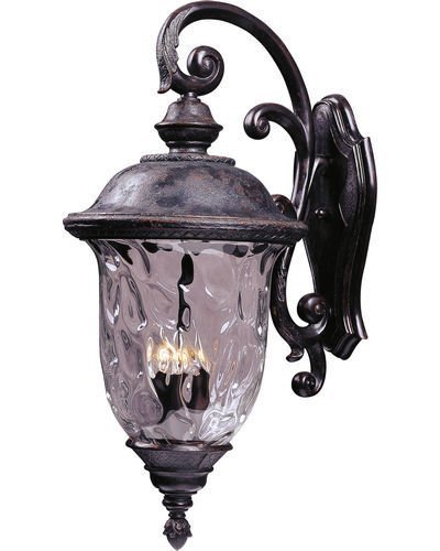Maxim Lighting 14" 3-Light Outdoor Wall Lantern in Oriental Bronze with Water Glass