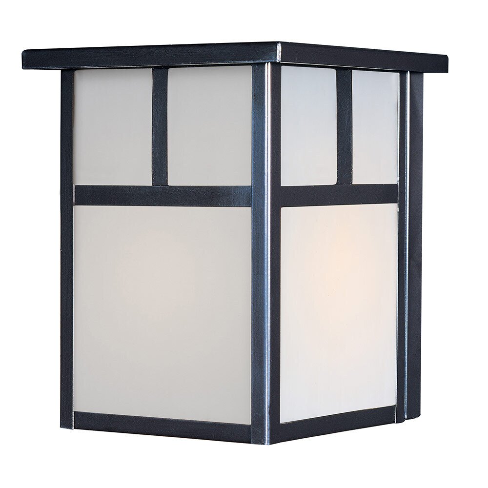 Maxim Lighting 6" 1-Light Outdoor Wall Lantern in Black with White Glass