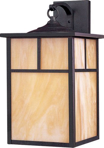 Maxim Lighting 9" 1-Light Outdoor Wall Lantern in Burnished with Honey Glass