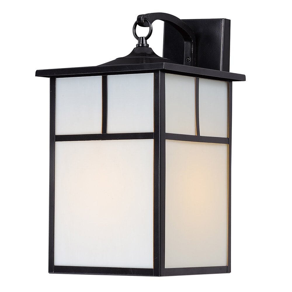 Maxim Lighting 9" 1-Light Outdoor Wall Lantern in Black with White Glass
