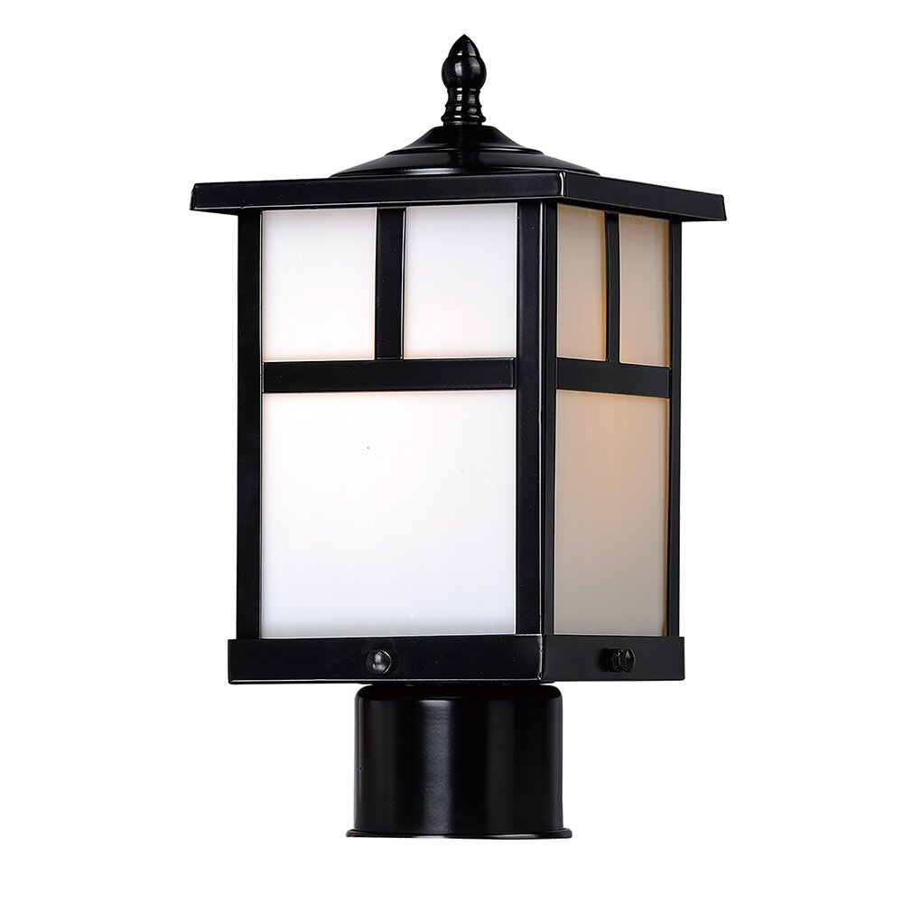 Maxim Lighting 6" 1-LT Outdoor Pole/Post Lantern in Black with White Glass