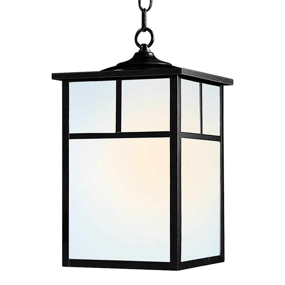 Maxim Lighting 9" 1-Light Outdoor Hanging Lantern in Black with White Glass