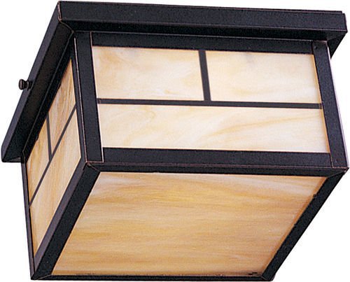 Maxim Lighting 9" 2-Light Outdoor Ceiling Mount in Burnished with Honey Glass