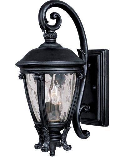 Maxim Lighting 8 1/2" 2-Light Outdoor Wall Lantern in Black with Water Glass