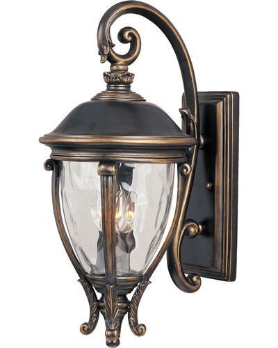 Maxim Lighting 11" 3-Light Outdoor Wall Lantern in Golden Bronze with Water Glass