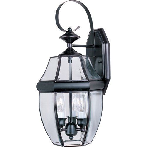 Maxim Lighting 9 1/2" 3-Light Outdoor Wall Lantern in Burnished with Clear Glass