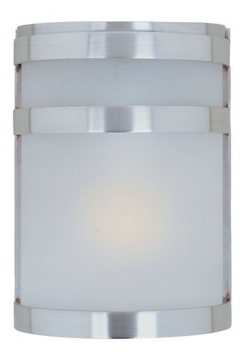 Maxim Lighting 6" 1-Light Outdoor Wall Lantern in Stainless Steel with Frosted Glass