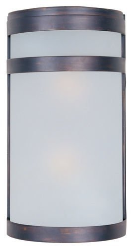 Maxim Lighting 6 1/2" 2-Light Outdoor Wall Lantern in Oil Rubbed Bronze with Frosted Glass
