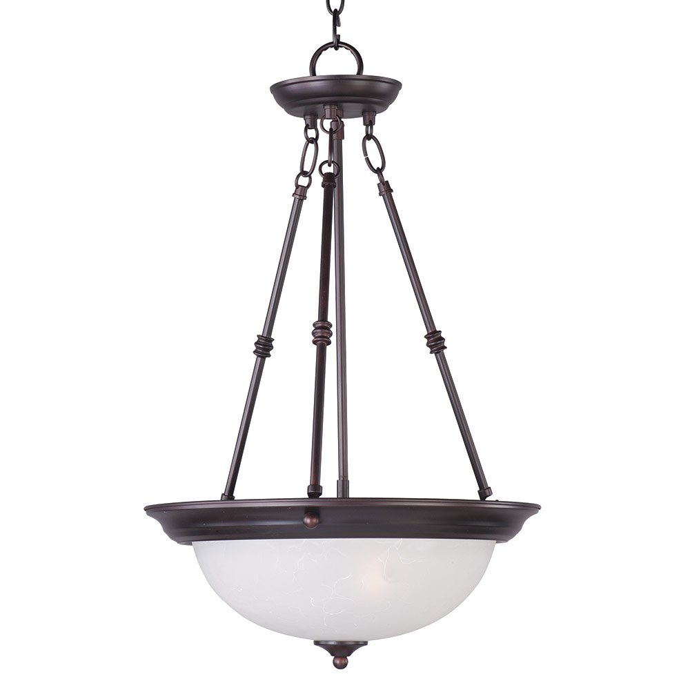Maxim Lighting 3 Light Invert Bowl Pendant in Oil Rubbed Bronze with Ice Glass
