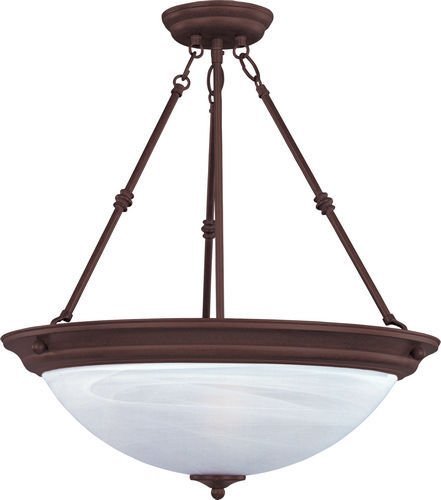 Maxim Lighting 15" 3-Light Invert Bowl Pendant in Oil Rubbed Bronze with Marble Glass