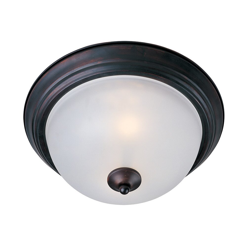 Maxim Lighting Essentials 2-Light Flush Mount in Oil Rubbed Bronze with Frosted Glass