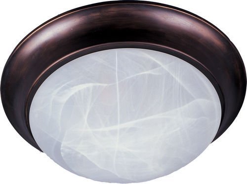 Maxim Lighting 14" 2-Light Flush Mount in Oil Rubbed Bronze with Marble Glass