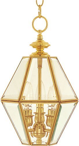 Maxim Lighting 9" 3-Light Entry Foyer Pendant in Polished Brass with Clear Glass