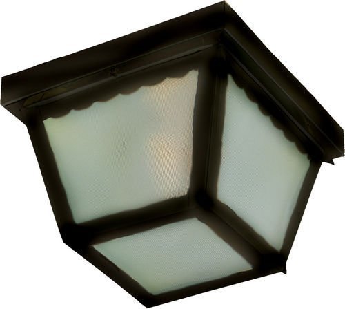 Maxim Lighting 9 1/2" 2-Light Outdoor Ceiling Mount in Black with Frosted Glass