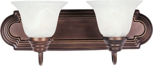 Maxim Lighting 18" 2-Light Bath Vanity in Oil Rubbed Bronze with Marble Glass