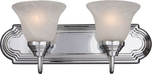 Maxim Lighting 18" 2-Light Bath Vanity in Polished Chrome with Marble Glass