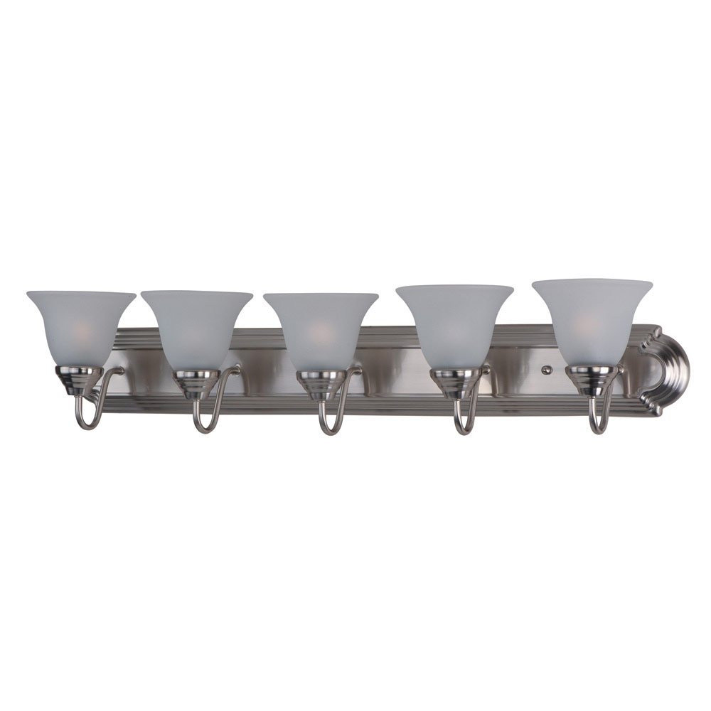 Maxim Lighting 5 Light Bath Vanity in Satin Nickel with Frosted Glass