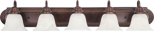 Maxim Lighting 36" 5-Light Bath Vanity in Oil Rubbed Bronze with Marble Glass