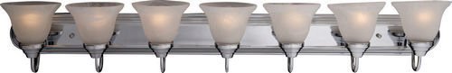 Maxim Lighting 48" 7-Light Bath Vanity in Polished Chrome with Marble Glass