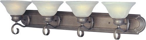 Maxim Lighting 36" 4-Light Bath Vanity in Pewter with Marble Glass