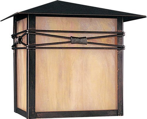 Maxim Lighting 10" 1-Light Outdoor Wall Lantern in Burnished with Iridescent Glass