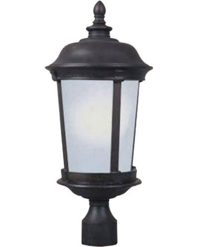 Maxim Lighting 12" Energy Star 1-Light Outdoor Pole/Post Lantern in Bronze with Frosted Seedy Glass
