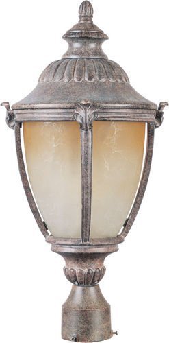 Maxim Lighting 10 1/2" Energy Star 1-Light Outdoor Pole/Post Lantern in Earth Tone with Latte Glass