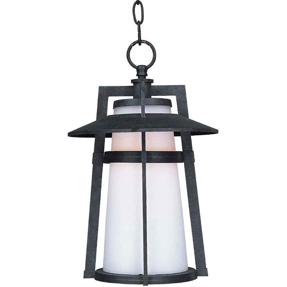 Maxim Lighting Energy Efficient Outdoor Hanging Lantern in Adobe with Satin White Glass