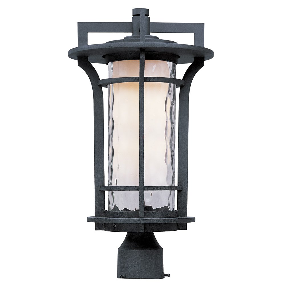 Maxim Lighting Energy Efficient Outdoor Pole/Post Lantern in Black Oxide with Water Glass Glass