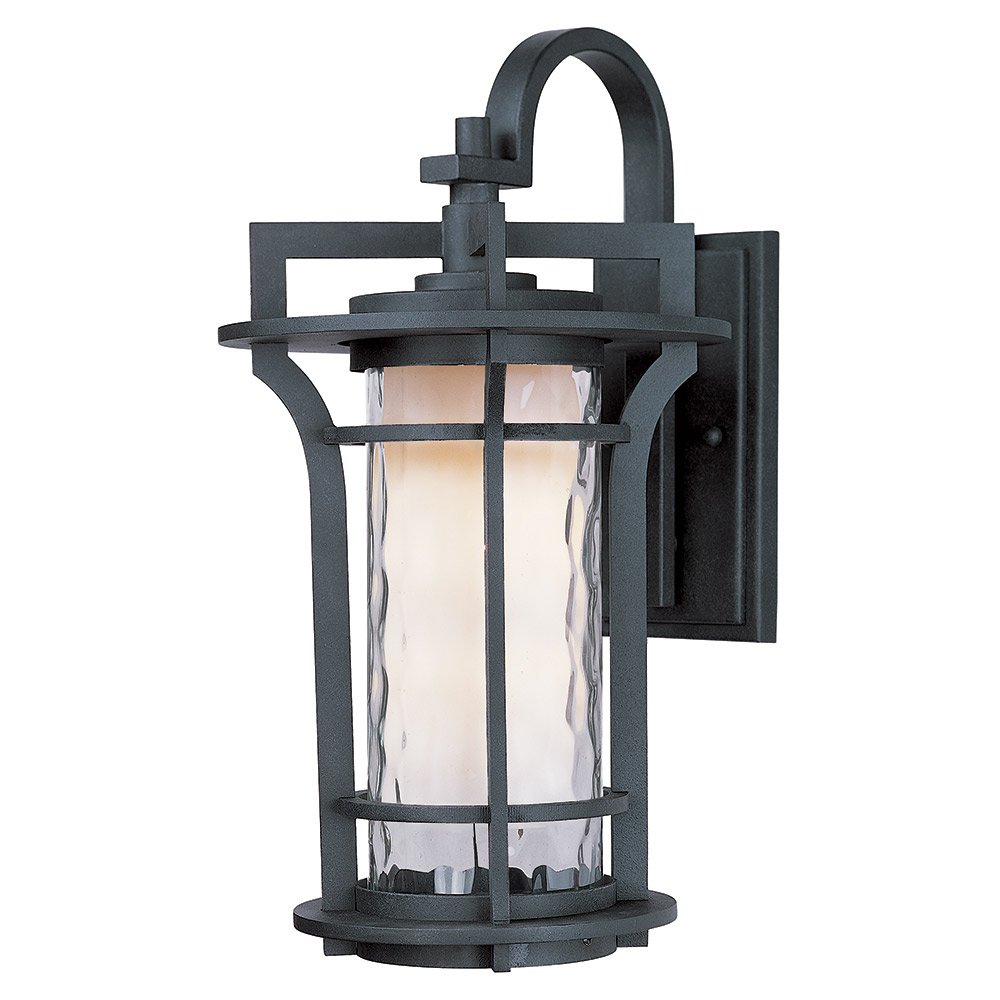 Maxim Lighting Energy Efficient Outdoor Wall Lantern in Black Oxide with Water Glass Glass