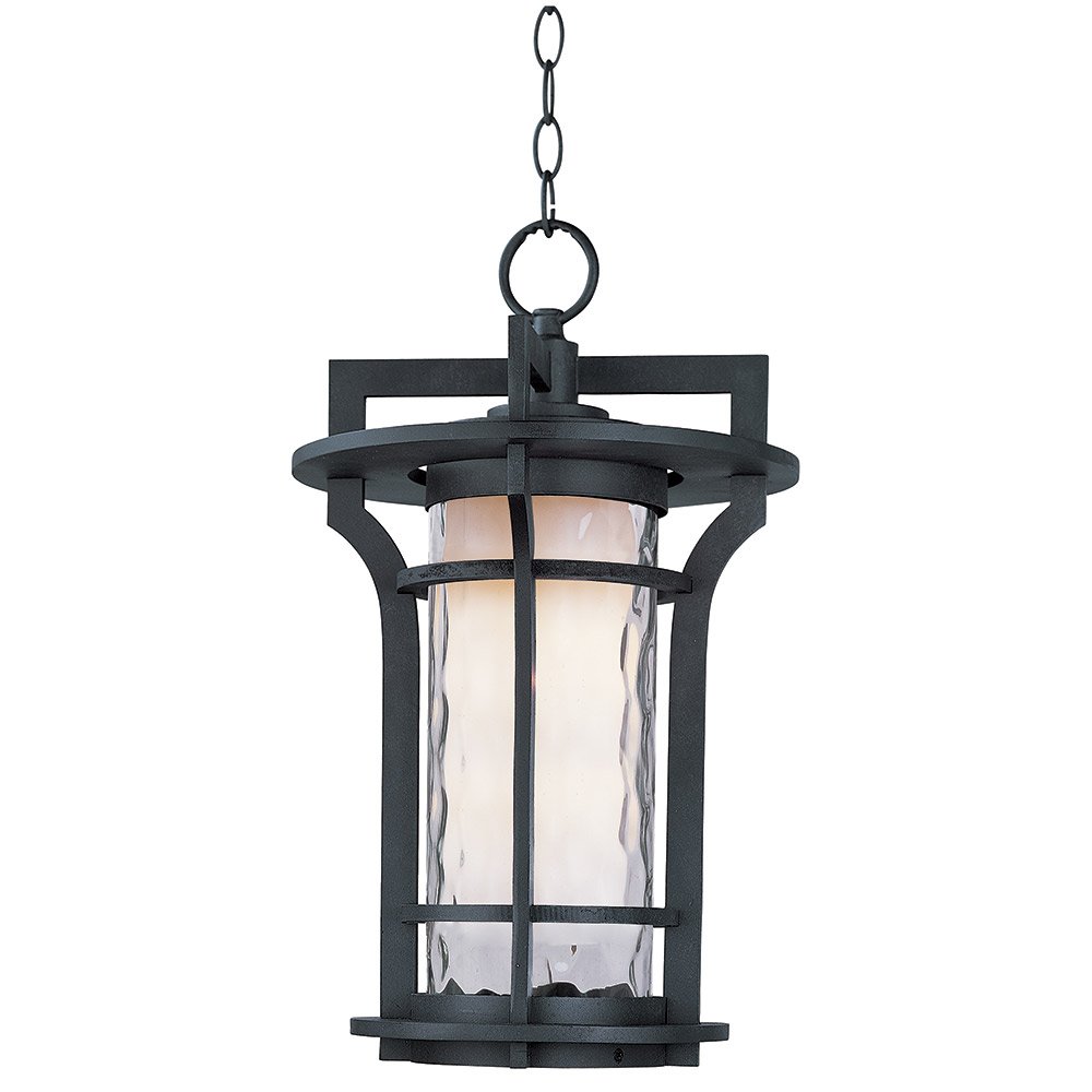 Maxim Lighting Energy Efficient Outdoor Hanging Lantern in Black Oxide with Water Glass Glass