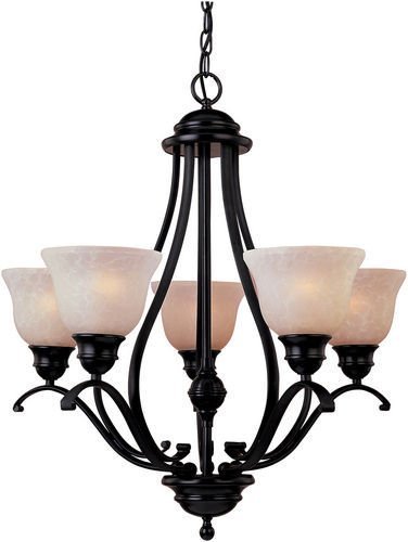 Maxim Lighting 26" Energy Star 5-Light Chandelier in Oil Rubbed Bronze with Wilshire Glass