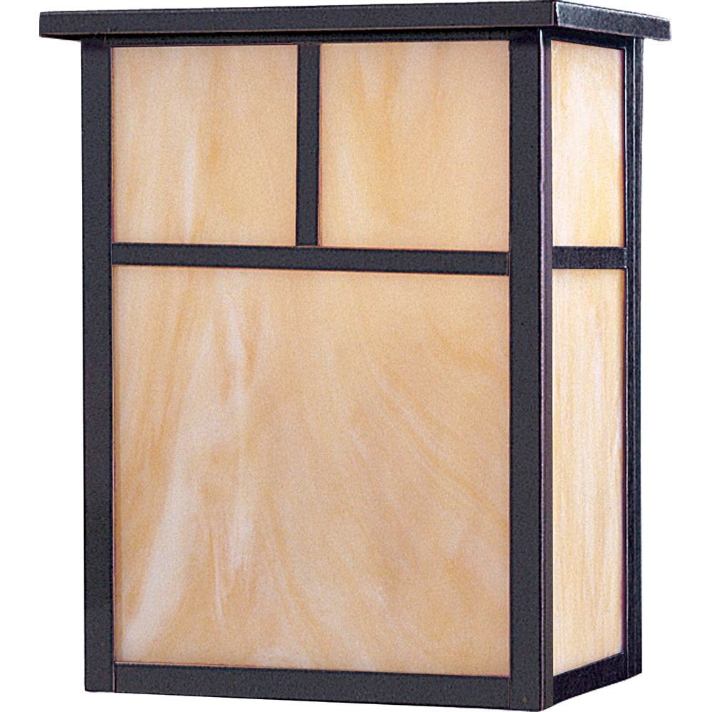 Maxim Lighting Energy Efficient Double Outdoor Wall Lantern in Burnished with Honey Glass