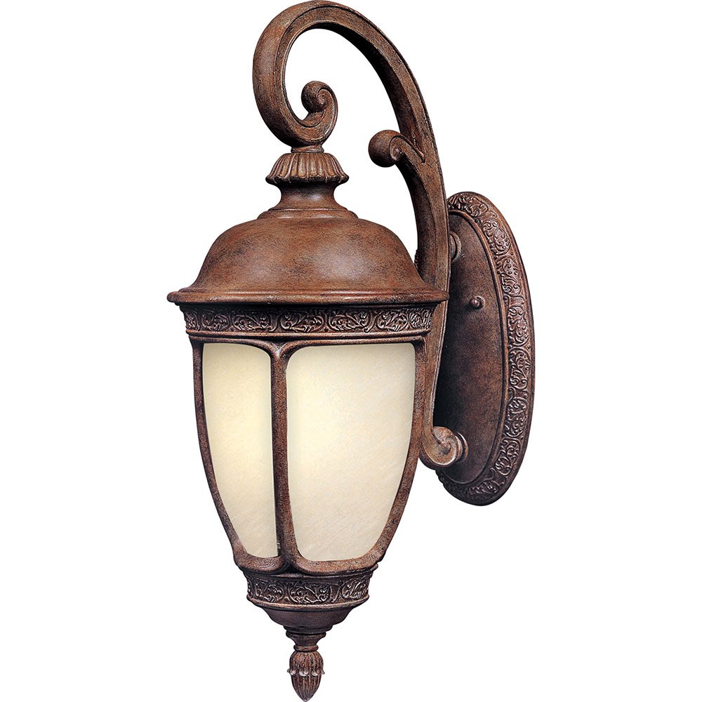 Maxim Lighting Energy Efficient Outdoor Wall Lantern in Sienna with Snow Flake Glass