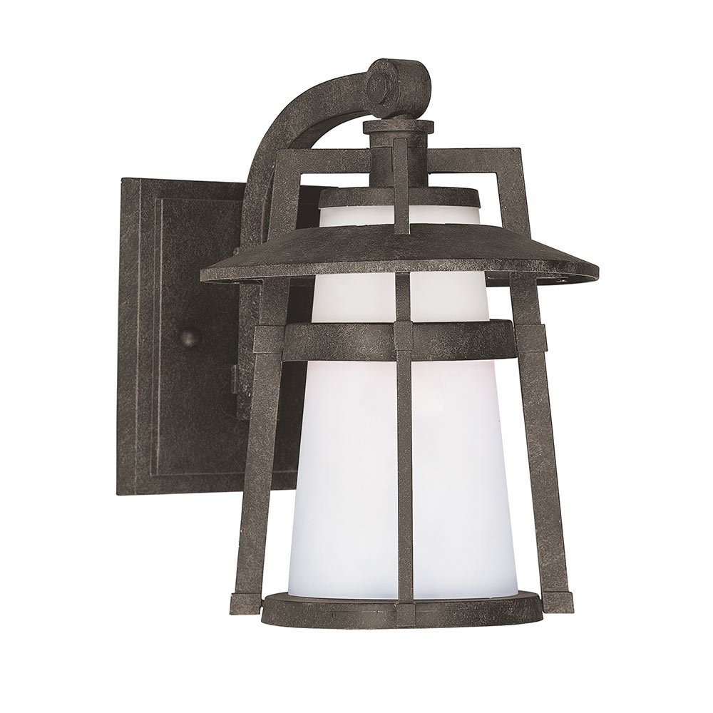 Maxim Lighting LED Outdoor Wall Lantern in Adobe with Satin White Glass