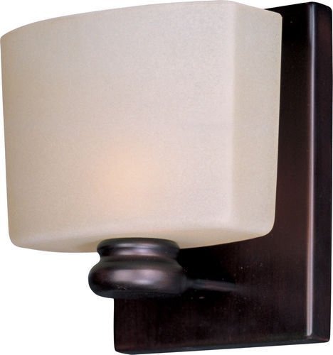 Maxim Lighting 5 1/4" 1-Light Wall Sconce in Oil Rubbed Bronze with Dusty White Glass
