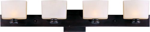 Maxim Lighting 30 3/4" 4-Light Bath Vanity in Oil Rubbed Bronze with Dusty White Glass