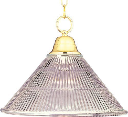 Maxim Lighting 15" 1-Light Invert Bowl Pendant in Polished Brass with Clear Glass