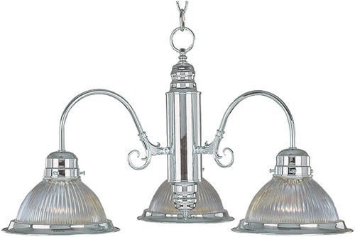 Maxim Lighting 22" 3-Light Chandelier in Satin Nickel with Clear Glass