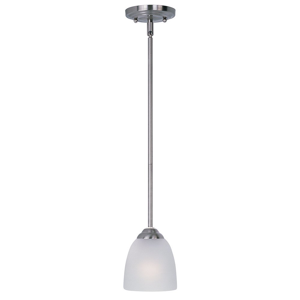 Maxim Lighting Mini Pendant in Satin Nickel with Frosted Glass